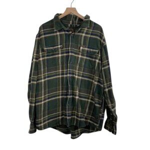 Orvis Men’s Heavyweight Flannel Shirt – XXL Brown/Green Plaid